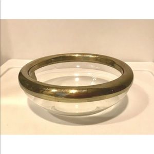 New Vintage Italian Hand Made Glass Bowl Italy